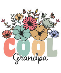 floral cool grandpa vintage colorful, trendy floral svg design, Beautiful romantic flower
