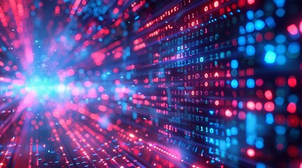 Naklejka premium Vibrant digital world: abstract background illustrating seamless data transfer and connectivity