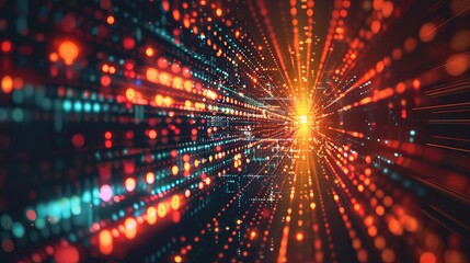 Naklejka premium Vibrant digital world: abstract background illustrating seamless data transfer and connectivity