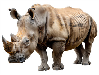 rhino isolated on white - obrazy, fototapety, plakaty