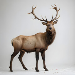 Fototapeta premium Majestic Stance The Proud Elk in its Full Glorydeer isolated on white