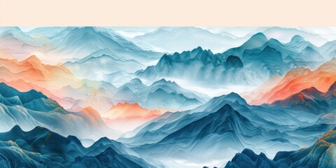 Elevate your design with a background adorned by an abstract portrayal of rugged mountain peaks.
