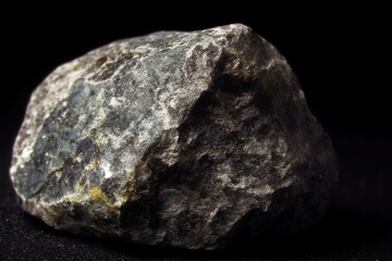 Obraz premium Oosterboschite fossil mineral stone. Geological crystalline fossil. Dark background close-up.