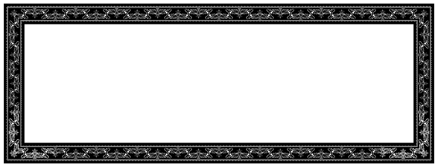Black frame for name tag Vintage line prayer frame pattern for decoration.