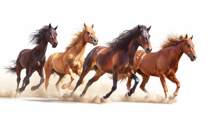 Majestic horses galloping with power and grace