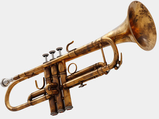 trumpet isolated on white background - obrazy, fototapety, plakaty