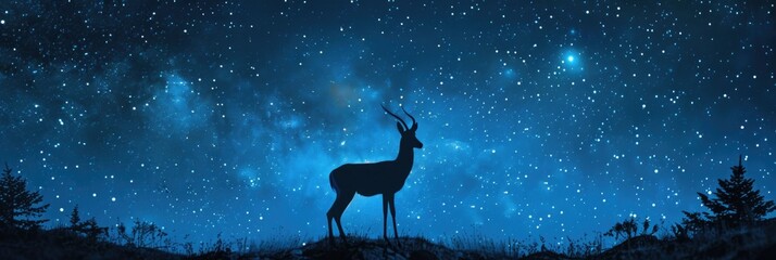 Graceful Gazelle against a Backdrop of the Night Sky