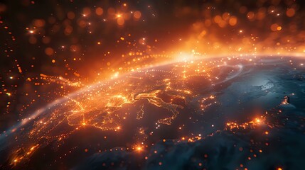 Interconnected World: Abstract Visualization of Worldwide Connectivity