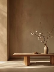 A modest wooden set against a muted background