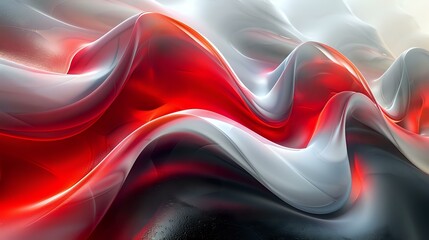Elegant Red and Grey Abstract Composition with Dynamic Forms and Modern Aesthetic