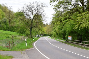 country road in Sûr valley, Luxembourg