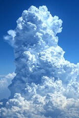 Tranquil panoramic sky with beautiful blue clouds creating a serene and captivating background