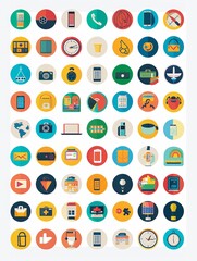 Back to school themed icon set