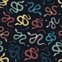 Seamless pattern with snakes. Vector background.