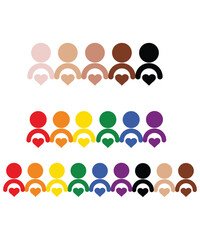 Fototapeta na wymiar People Icons With Rainbow Colors Promoting Equality And Unity