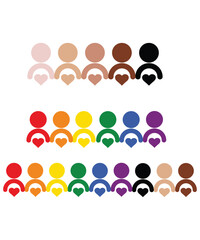 People Icons With Rainbow Colors Promoting Equality And Unity