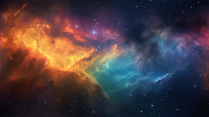 Fototapeta premium Cosmic Nebula with Vibrant Colors in Space