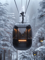 cable car in the snow