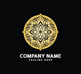 Obraz premium Gold Mandala logo design. Abstract beauty Mandala. Floral ornament. Decorative circle ornament style