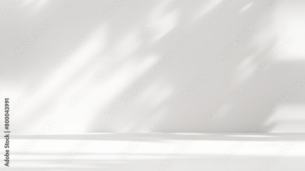 Fototapete minimal abstract light gray background for product presentation. soft shadow and light from windows 