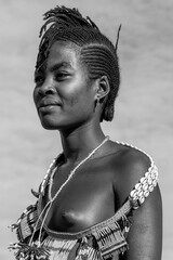 South Ethiopia, in the Omo Valley a beautiful young unmarried woman from Turmi. 17 february 2024