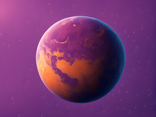 Fototapeta premium A 3D planet on a solid color background, interstellar travel, Mars or Earth, planets in space