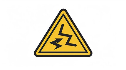 Electric Danger Sign: Yellow Triangle with Arrow