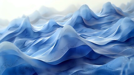 Obraz premium Serenity in Motion: Abstract Blue Waves and Digital Textures