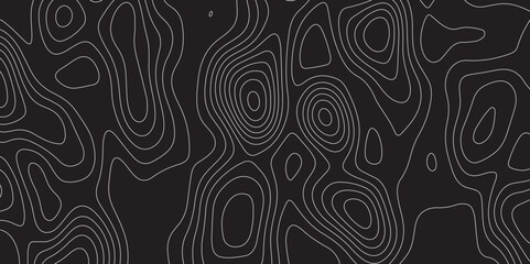 Abstract white on black background Topographic line map pattern. Contour elevation topographic and textured Background. Modern design black background with topographic animation Motion vector .
