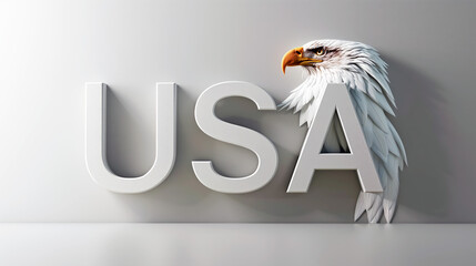 Eagle and USA letters in relief
