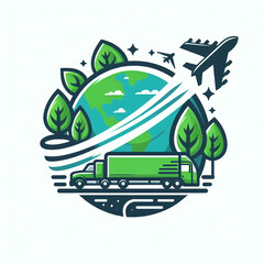 eco transport, ecology, logo - obrazy, fototapety, plakaty