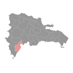 Barahona Province map, administrative division of Dominican Republic. Vector illustration.