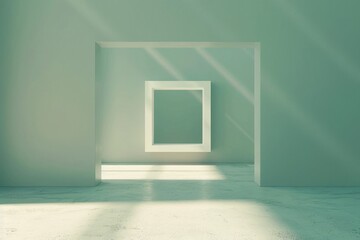 Abstract Minimalist Space with Geometric Squares
 - obrazy, fototapety, plakaty