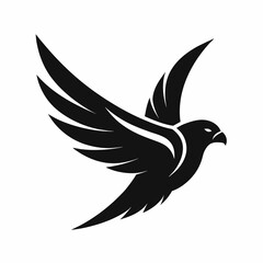 Sleek Black Falcon Logo: Dynamic Design for Your Brand's Soaring Identity