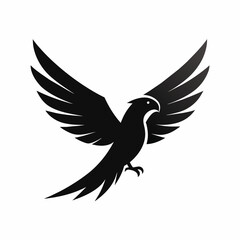 Sleek Black Falcon Logo: Dynamic Design for Your Brand's Soaring Identity