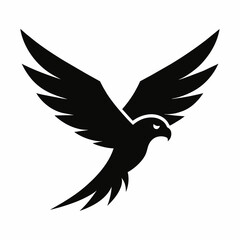 Sleek Black Falcon Logo: Dynamic Design for Your Brand's Soaring Identity