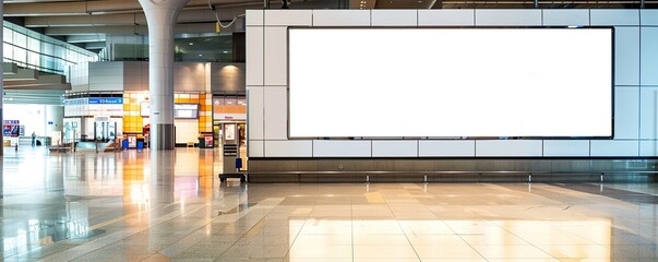 blank billboard display in a mall or airport - obrazy, fototapety, plakaty