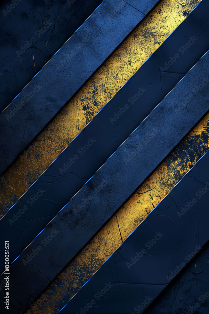 Sticker blue and gold lines abstract vertical background or pattern, creative design template