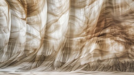 Elegant abstract fabric waves in earth tones flowing gracefully - obrazy, fototapety, plakaty