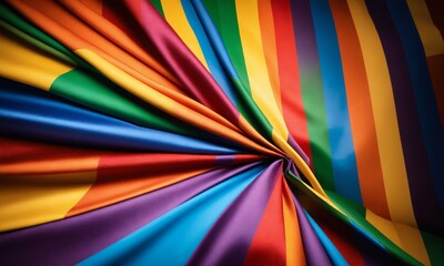Rainbow flag with a colorful cloth