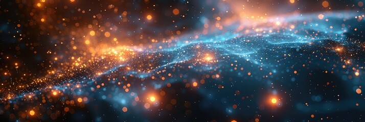 Internet and technology. Floating blue plexus geometric background, Abstract technology communication concept, technology lines, website banner, particle background,