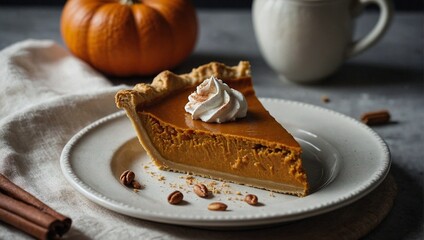 A slice of pumpkin pie