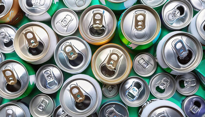 Symbolfoto, M&uuml;ll, Abfall, viele leere Getr&auml;nkedosen auf einem Haufen