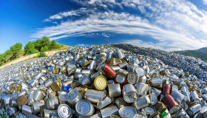 Symbolfoto, Müll, Abfall, viele leere Getränkedosen auf einem Haufen