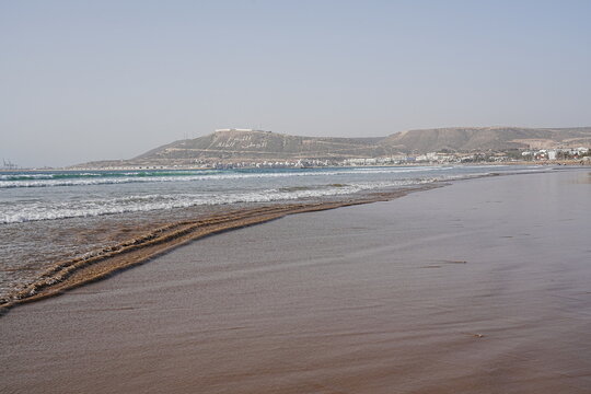 Scenic Atlantic seaside in African AGADIR city in Morocco