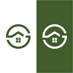 green house logo design vector template