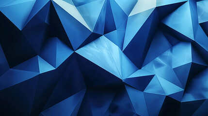 Abstract blue color low poly crystal triangles shades luxury modern futuristic background wallpaper