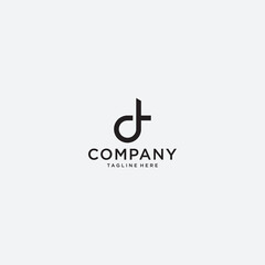simple and modern letter DT logo design template elements