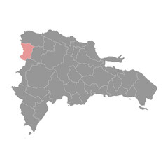 Dajabon Province map, administrative division of Dominican Republic. Vector illustration.