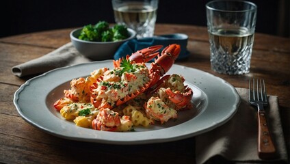 A plate of lobster thermidor